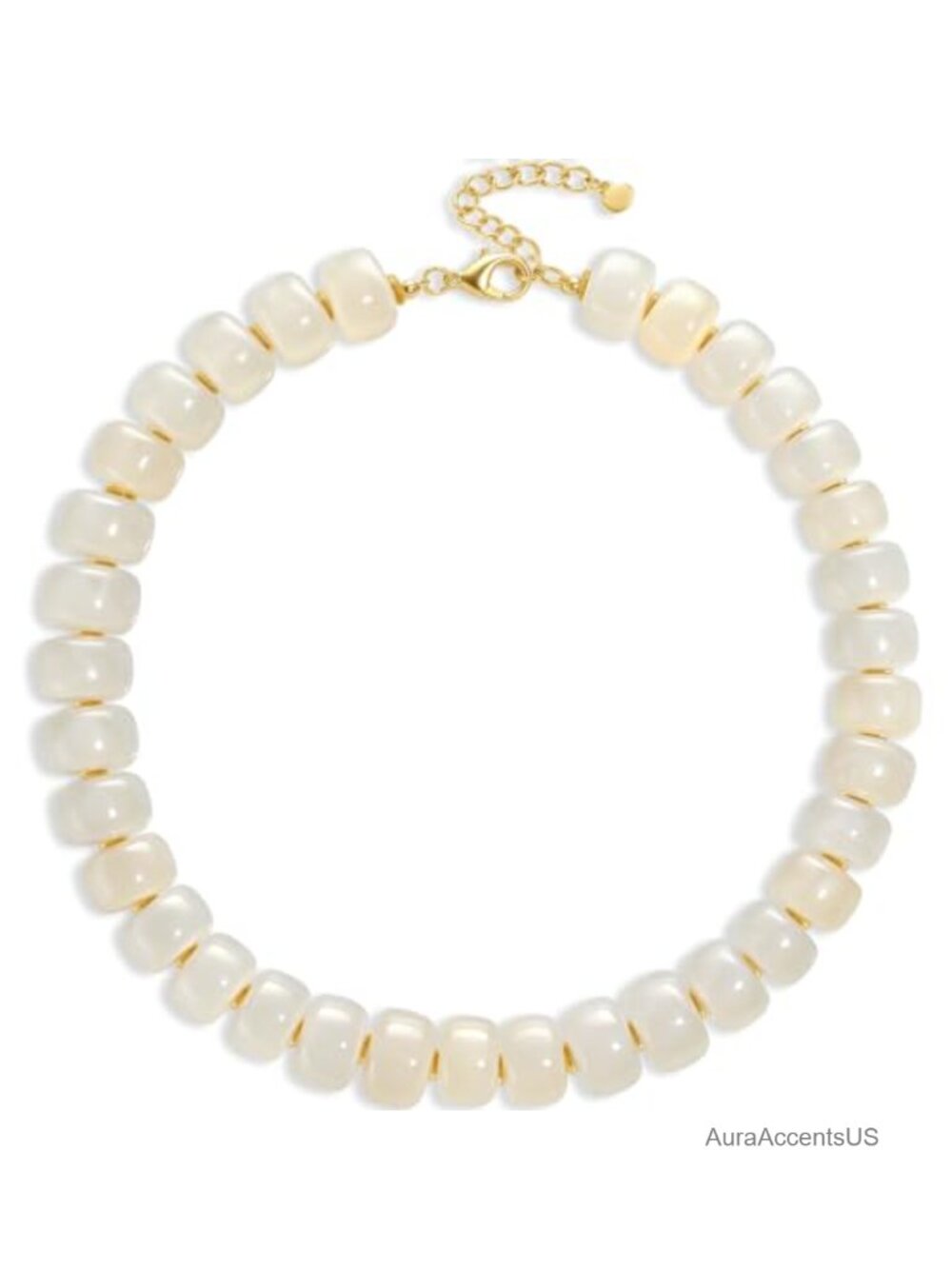 Chunky Resin Beaded Necklace Statement Jewelry Adjustable Women's